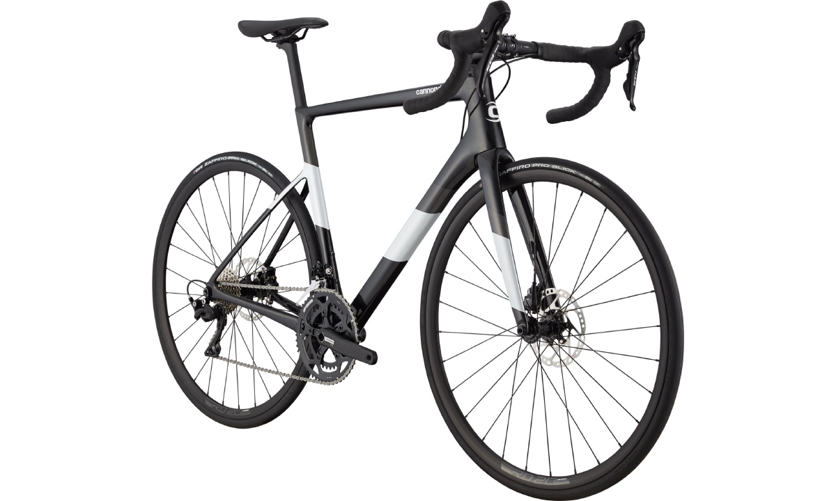 Фотография Велосипед Cannondale SUPERSIX EVO Carbon Disc 105 28" (2021) 2021 Черно-белый 